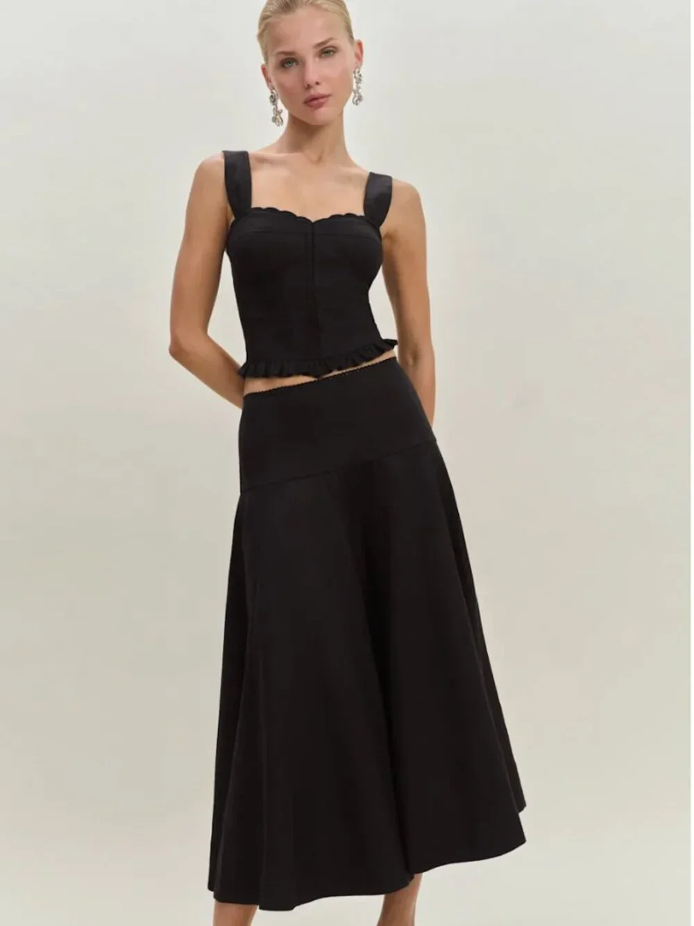 Reformation Anatolia Linen Two Piece Set Black - Size 2